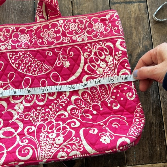 Vera Bradley Twirly Birds Pink Large Toggle Tote and Wallet - Picture 3 of 11